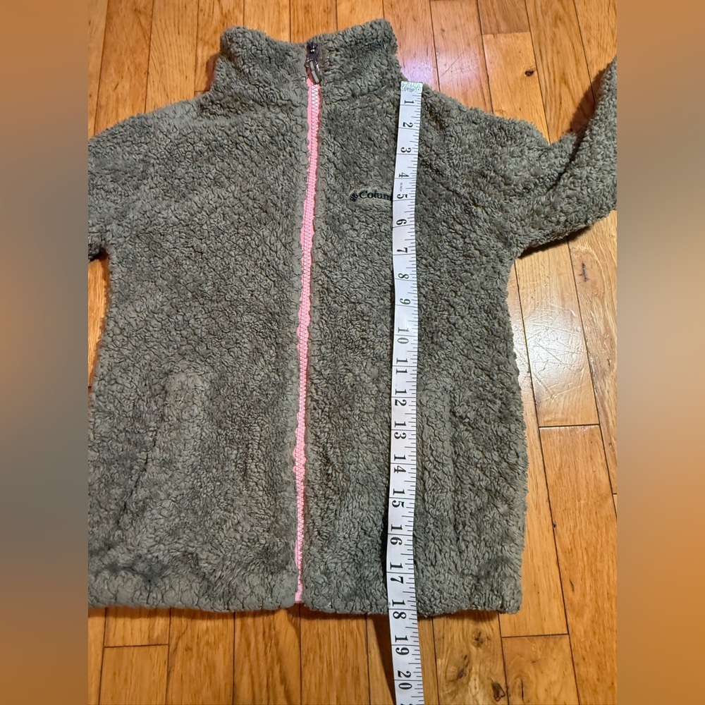 Columbia Olive Fleece Jacket with Pink Trim #712 - Picture 5 of 8